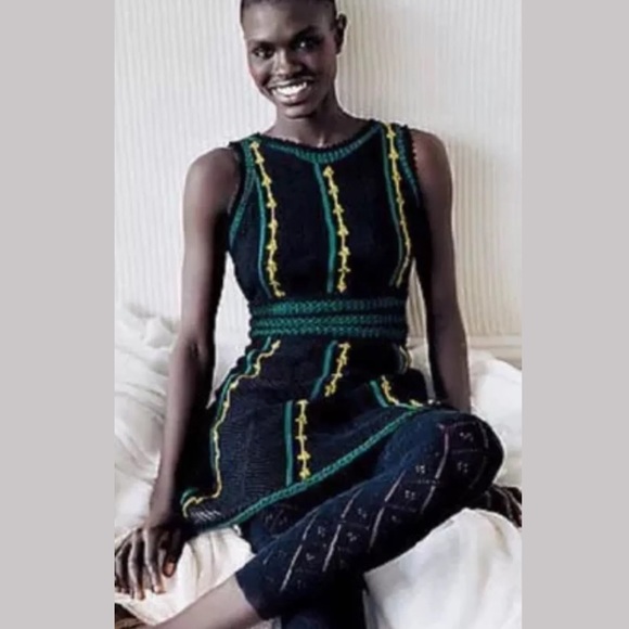 Anthro LAUREATE LANE Fields Dress Sweater Crochet - Picture 1 of 8